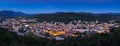 The City of Gap at twilight. Hautes-Alpes, Alps, France