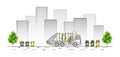 City garbage truck vector illustration