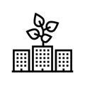 city gardening environment line icon vector illustration