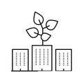 city gardening environment line icon vector illustration