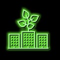 city gardening environment neon glow icon illustration