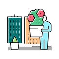city gardening occupation color icon vector illustration