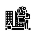 city gardening occupation glyph icon vector illustration