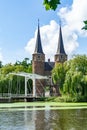 City gate with drawbridge in delft the Netherlands Royalty Free Stock Photo
