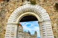 Gate Piazza del Miracoli Leaning Tower Baptistery Cathedral Pisa Royalty Free Stock Photo