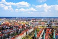 City of Gdansk, Poland. Aerial view over the Old Town and lovely colorful houses in Gdansk. Royalty Free Stock Photo