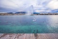 City of Geneva Lac Leman waterfront scenic view Royalty Free Stock Photo