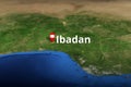 Ibadan, Nigeria geotag with face mask, COVID-19 coronavirus disease quarantine related 3D rendering