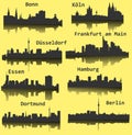 8 city in Germany, Deutschland ( Berlin, Hamburg, Essen, Dusseldorf, Dortmund, Frankfurt am Main, Bonn, Koln ) Royalty Free Stock Photo