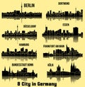 8 city in Germany, Deutschland ( Berlin, Hamburg, Essen, Dusseldorf, Dortmund, Frankfurt am Main, Bonn, Koln )