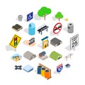 City government icons set, isometric style Royalty Free Stock Photo