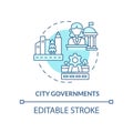 City governments turquoise concept icon