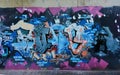 The city graffiti on the cement wall Royalty Free Stock Photo