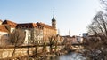 City of Graz Mur river, river bank,city center, Styria region of Austria Royalty Free Stock Photo