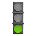 City green traffic light icon, cartoon style Royalty Free Stock Photo