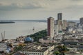 City of Guayaquil next to the Guayas River. Ecuador