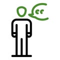 City guide speaker man icon, outline style