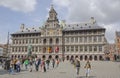 the City Hall of Antwerp, Belgium stands on the west side of Antwerp\'s Grote Markt. Royalty Free Stock Photo