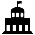 City hall building icon. City hall sign. Town hall symbol. Municipal building logo. flat style