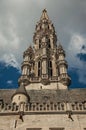 City Hall building and its Gothic tower at the Grand Place of Brussels. Royalty Free Stock Photo