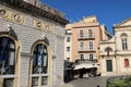 City Hall and catholic cathedral in Corfu Town Greece