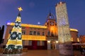 City hall of city Sants Coloma de Gramenet at Christmas time Royalty Free Stock Photo