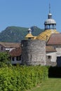 City Hall coupole and old tower in Salins les Bains Royalty Free Stock Photo