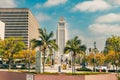 City Hall in downtown of Los Angeles, view from the Grand Park