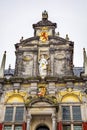 City Hall Facade Justice Statue Delft Holland Netherlands Royalty Free Stock Photo