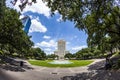 City Hall with Fountain and Flag Royalty Free Stock Photo
