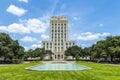 City Hall with Fountain and Flag Royalty Free Stock Photo