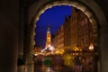 City Hall of Gdansk during the holiday fair Royalty Free Stock Photo