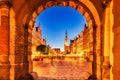 City Hall of Gdansk and the Old Square at Dusk, Poland