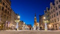 City hall in Gdansk Poland Europe. Winter night scenery. Royalty Free Stock Photo