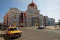 City Hall in Jose Marti Park, the UNESCO World Heritage main square of Cienfuegos, Cuba Royalty Free Stock Photo