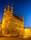 City hall of Leuven in the evening Royalty Free Stock Photo