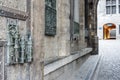 City Hall lock and door pull in Mons, Belgium. Royalty Free Stock Photo