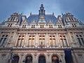 City Hall Mairie X arrondissement of Paris, France. Outdoors view to the beautiful facade of the historical building
