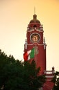 City Hall of Merica at night, Yucatan Mexico Royalty Free Stock Photo