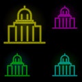 city hall neon color set icon. Simple thin line, outline vector of building landmarks icons for ui and ux, website or mobile