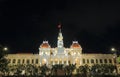 City Hall night cityscape iHo Chi Minh City Saigon Vietnam Royalty Free Stock Photo