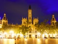 City hall in night. Valencia Royalty Free Stock Photo