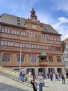The City Hall is the oldest building on the Market Square. It was built in 1435, and in 1511 an astronomical clock was installed Royalty Free Stock Photo
