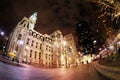 City hall of Philadelphia at night wide angle view Royalty Free Stock Photo