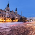 City Hall and Plague Column on Pernstynske Square in Pardubice Royalty Free Stock Photo