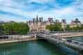 City Hall and Pont d Arcole in Paris at Sunset from Hotel Dieu