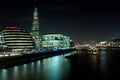 City Hall, Shard building and HMS Belfast at night