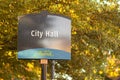 City hall sign in Frederick, Maryland