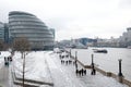 City Hall in the snow, London, UK