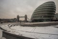 City Hall in the snow, London, UK